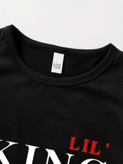 Boy's 2pc LIL KING Print T-shirt & Shorts Set