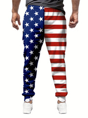 American Flag Print Men's Sweatpants with Pockets Drawstring