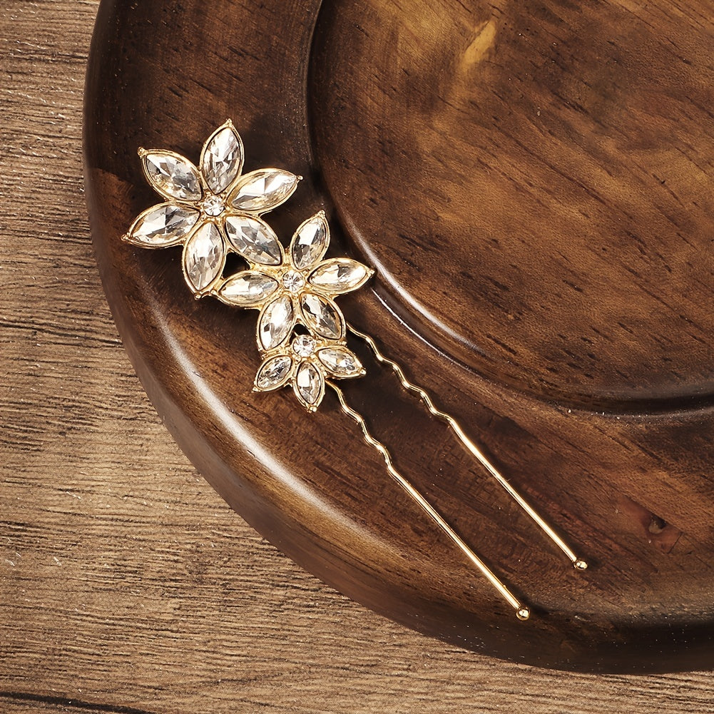 Rhinestone Hair Pins Star Floral Hair Accessories For Brides