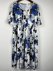 Women's Plus Floral Print Dress with Pockets