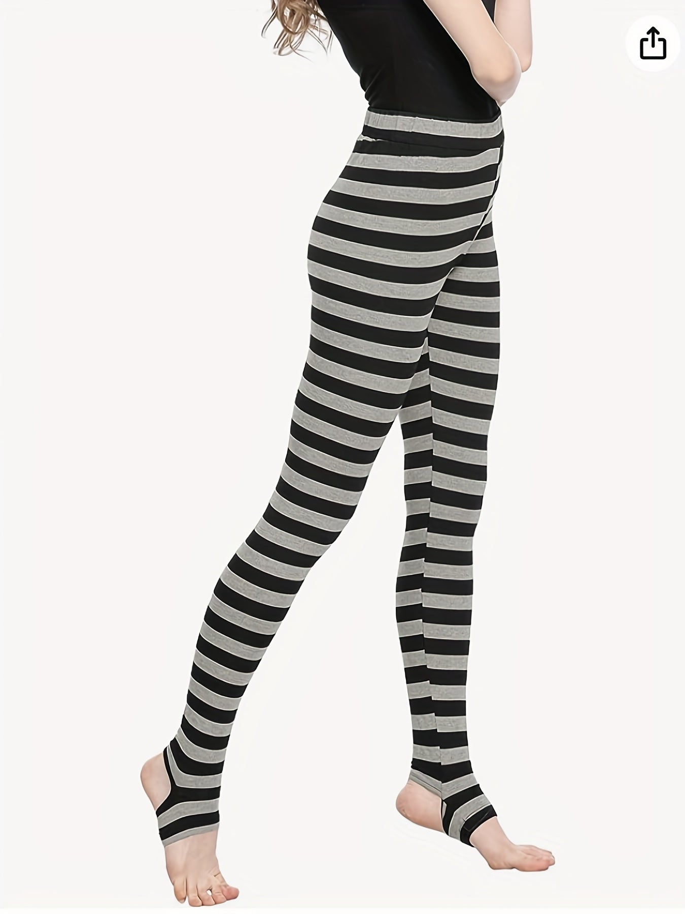 Striped Print High Waist Yoga Leggings