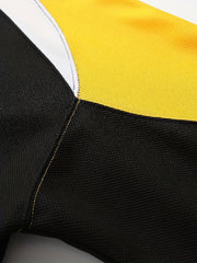 Men's 69 Embroidery Ice Hockey Jersey Vintage Stripe V Neck Long Sleeve Uniform