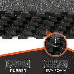6pcs Fitness Floor Mat For Home & Gym Heavy Duty Rubber Top Rubber Floor Mats