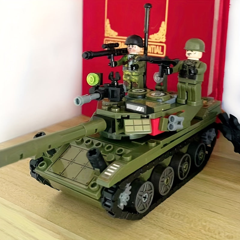 Tank Model Building Blocks Toy Set T 85 Main Battle Trucks with Soldiers Figures