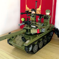 Tank Model Building Blocks Toy Set T 85 Main Battle Trucks with Soldiers Figures