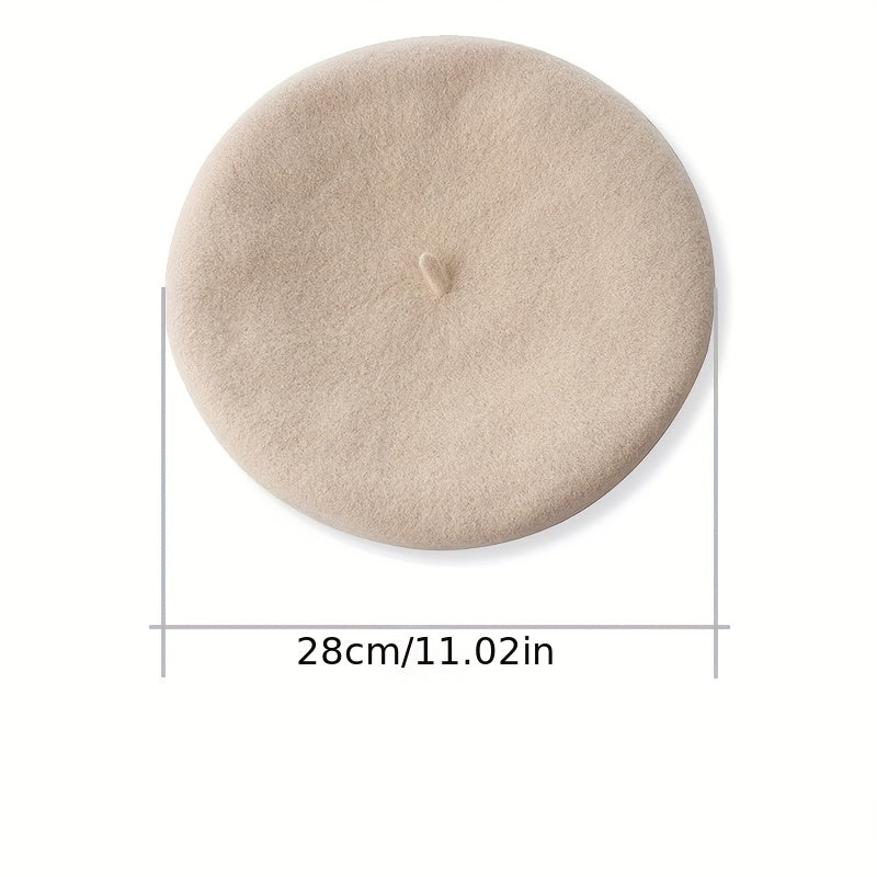 Men's Winter Wool Beret Hat High Warm
