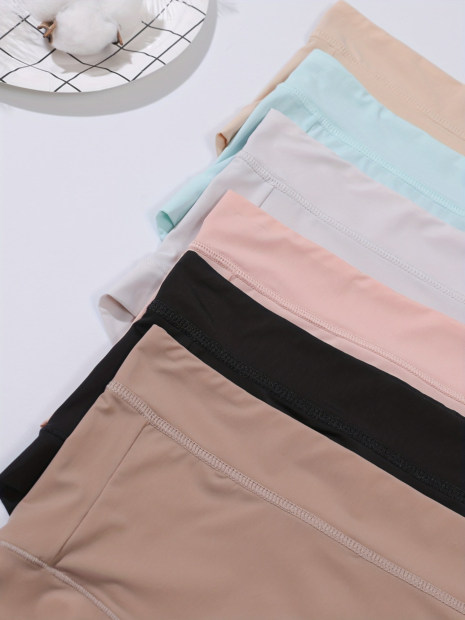 6pcs Seamless Briefs Mid Rise Stretchy Intimates Panties Women's Lingerie