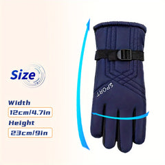 Winter Fleece Lined Warm Gloves Anti Slip Waterproof Touch Screen Gloves