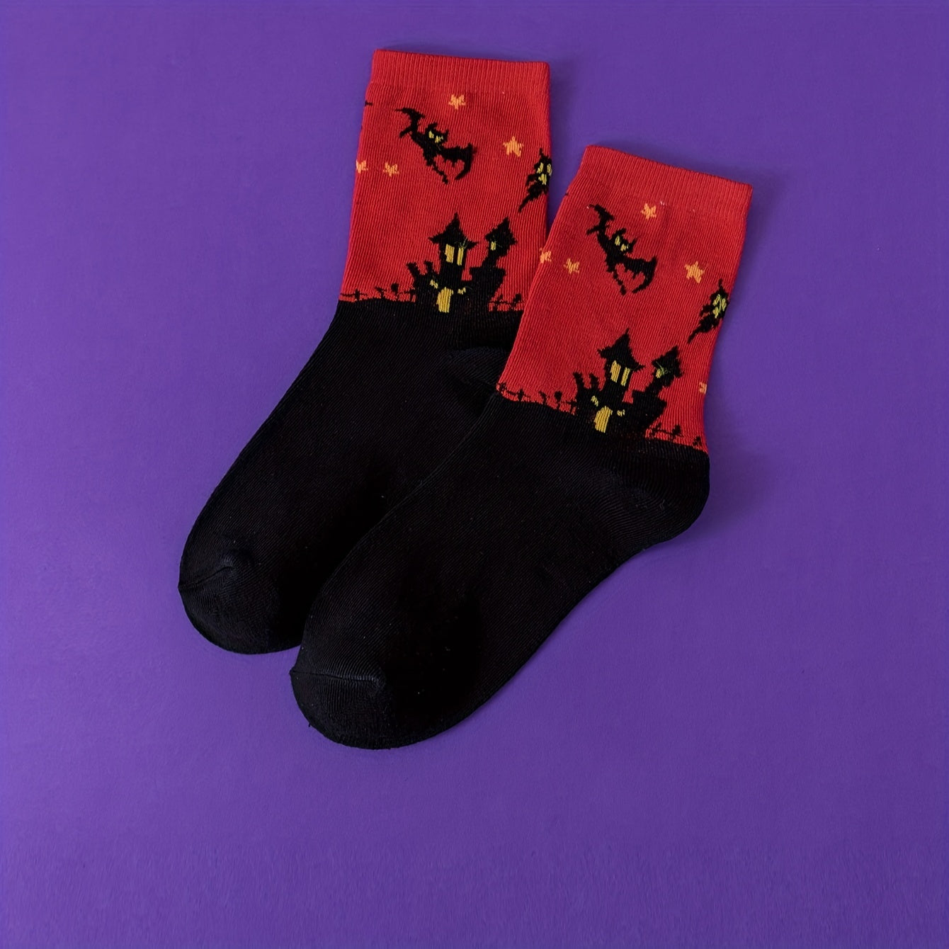 Cartoon Ghost Print Socks Halloween Mid Tube Socks Women's Stockings