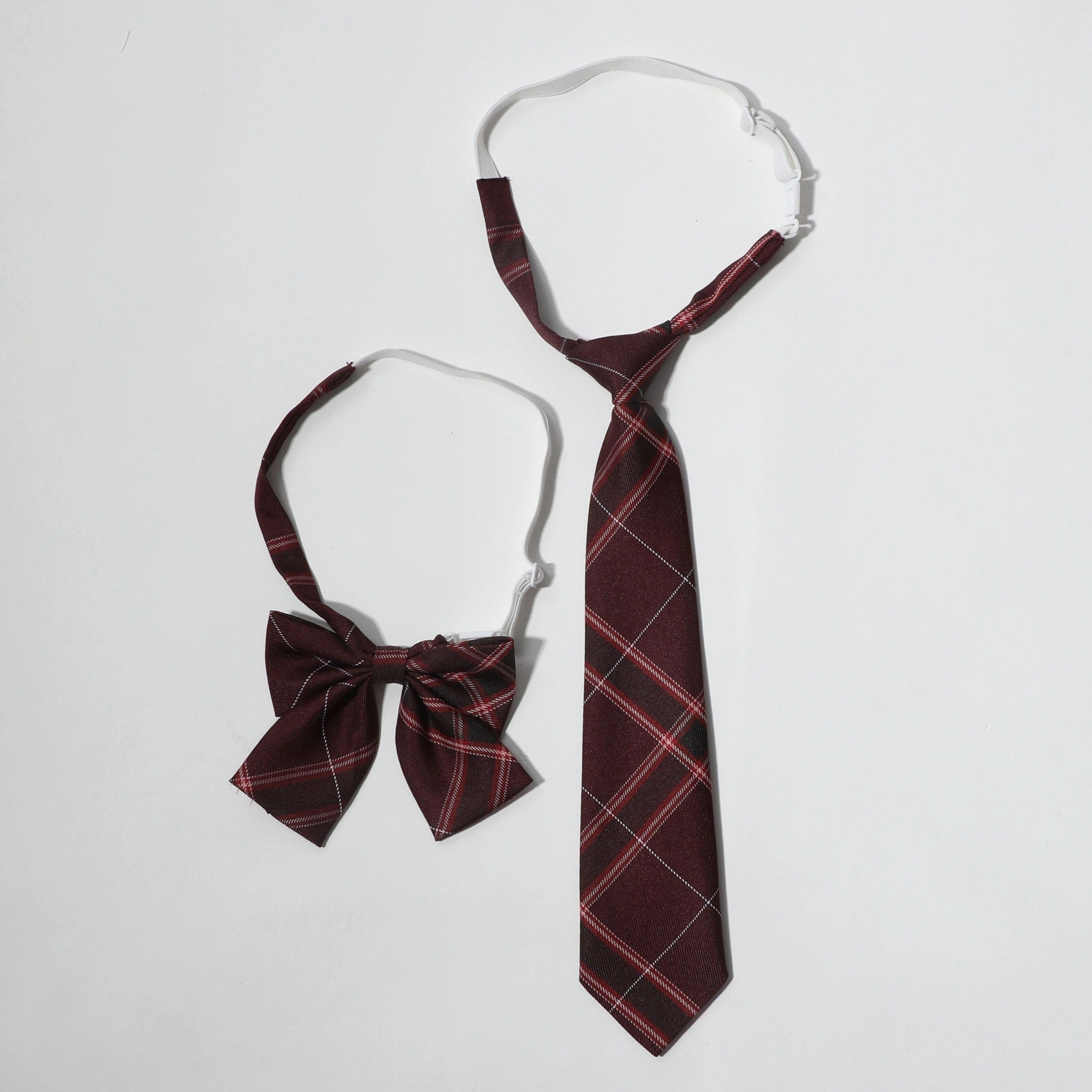 Red Striped Bow Tie Classic Neck Tie College Style Adjustable Bow Tie