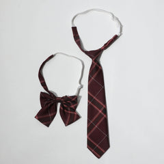 Red Striped Bow Tie Classic Neck Tie College Style Adjustable Bow Tie