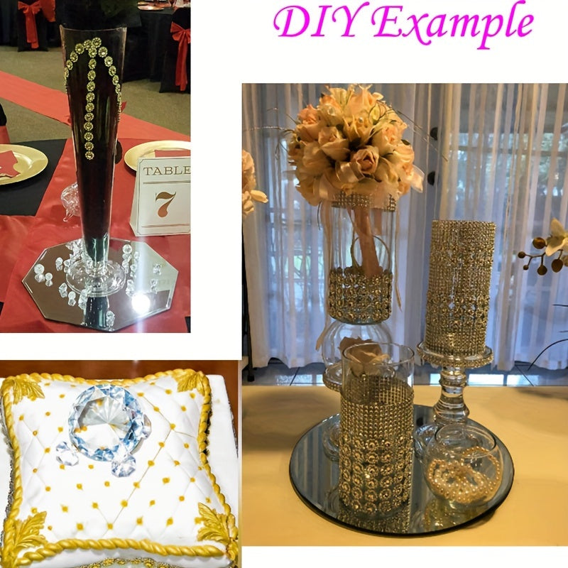 Golden Mesh Ribbon Wrap Sunflower Crystal Rhinestone Sparkle Ribbon