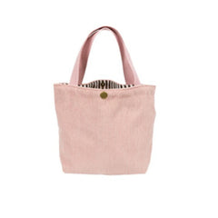 63HC Corduroy Lunch Bag Reusable Picnic Bucket Bags Casual Tote Female