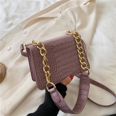 63HC Small Square Crossbody Bag for Women PU Leather Flap Messenger Bag