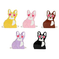 Women Girl Puppy Dog PU Leather Handbag Shoulder Messenger Crossbody Bag