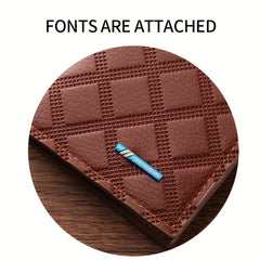 Men's Rhombus Card Thin Leather Wallet Soft Business Jacket