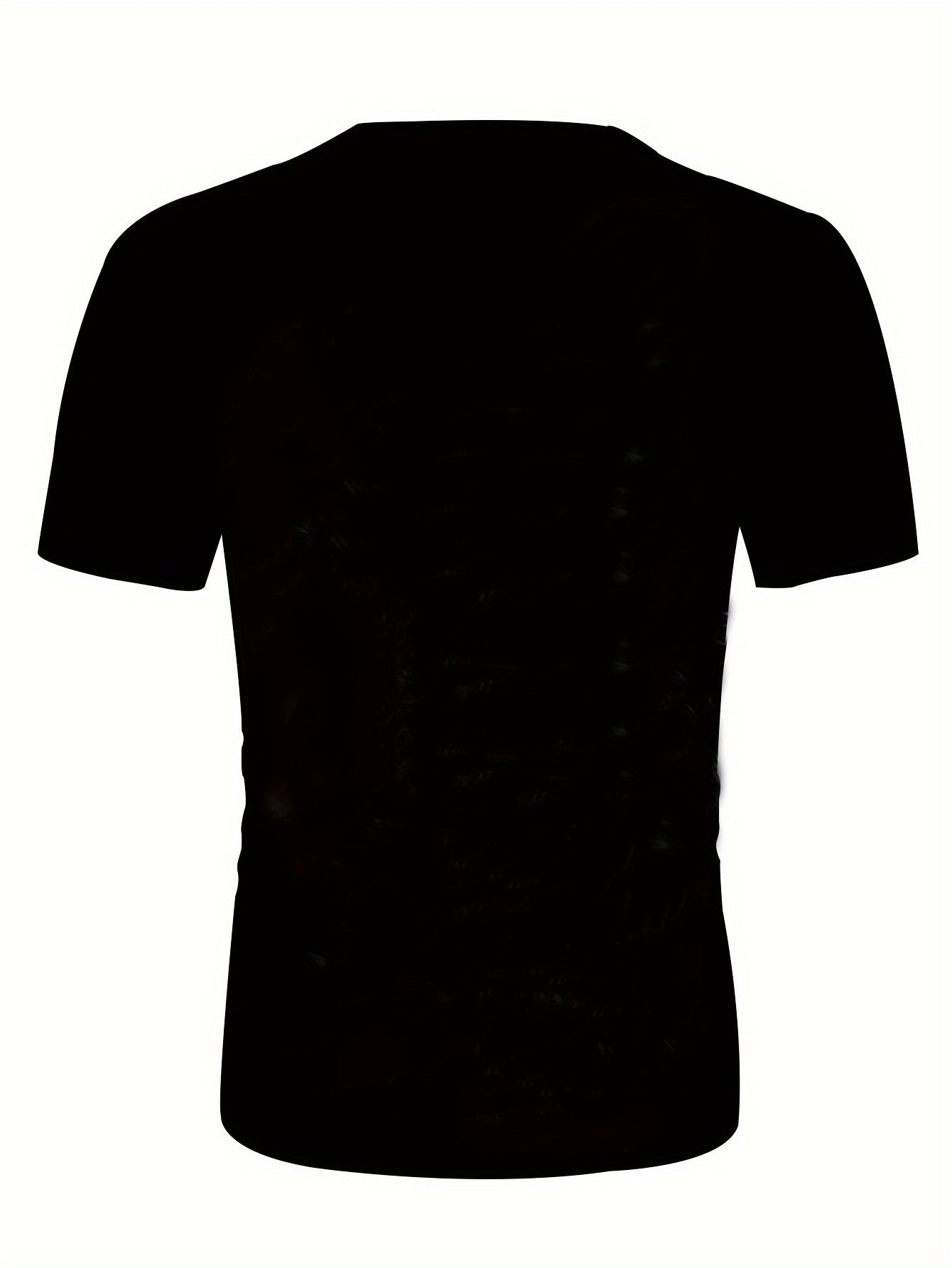 Men's Wolf Pattern Sports T-shirt Round Neck Tee Shirt