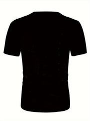 Men's Wolf Pattern Sports T-shirt Round Neck Tee Shirt