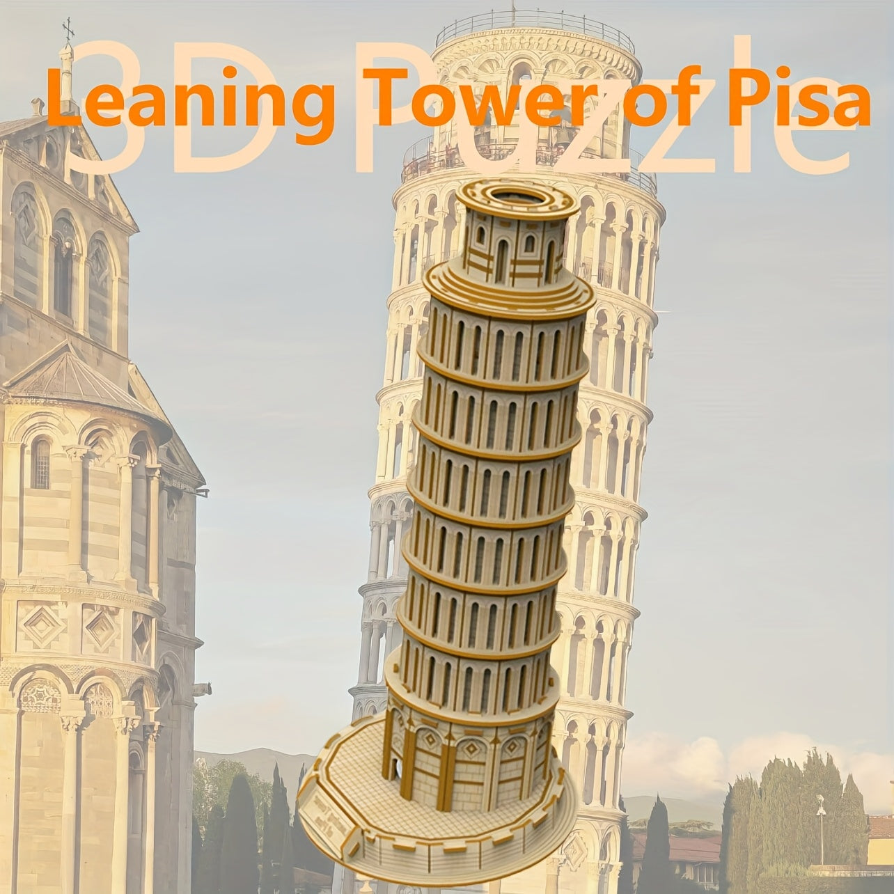 3D Wooden Puzzle Leaning Tower of Pisa DIY Model Toy