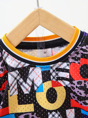 Boys Alphabet Graphic Print T-shirt & Shorts Set