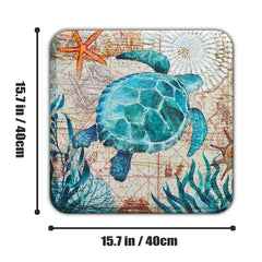 Soft Flannel Sea Turtle Octopus Print Chair Cushion