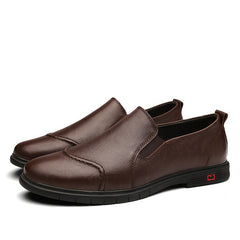 Men Leather Loafer Shoes Slip On Lightweight Dress Shoes Durable