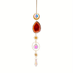 6pcs Agate Slice Suncatchers Crystal Prisms Wind Chimes Ornaments