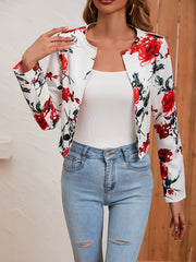 Floral Print Long Sleeve Jacket Casual Women's Outerwear