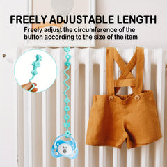 4pcs Silicone Pacifier Clips Adjustable Toy Straps Apricot 2 Gree