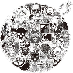 50pcs Gothic Skull Stickers Laptop Waterproof Vinyl Halloween Decoration