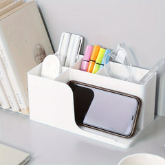 Retractable Plastic Desktop Storage Box Stationery Organizer