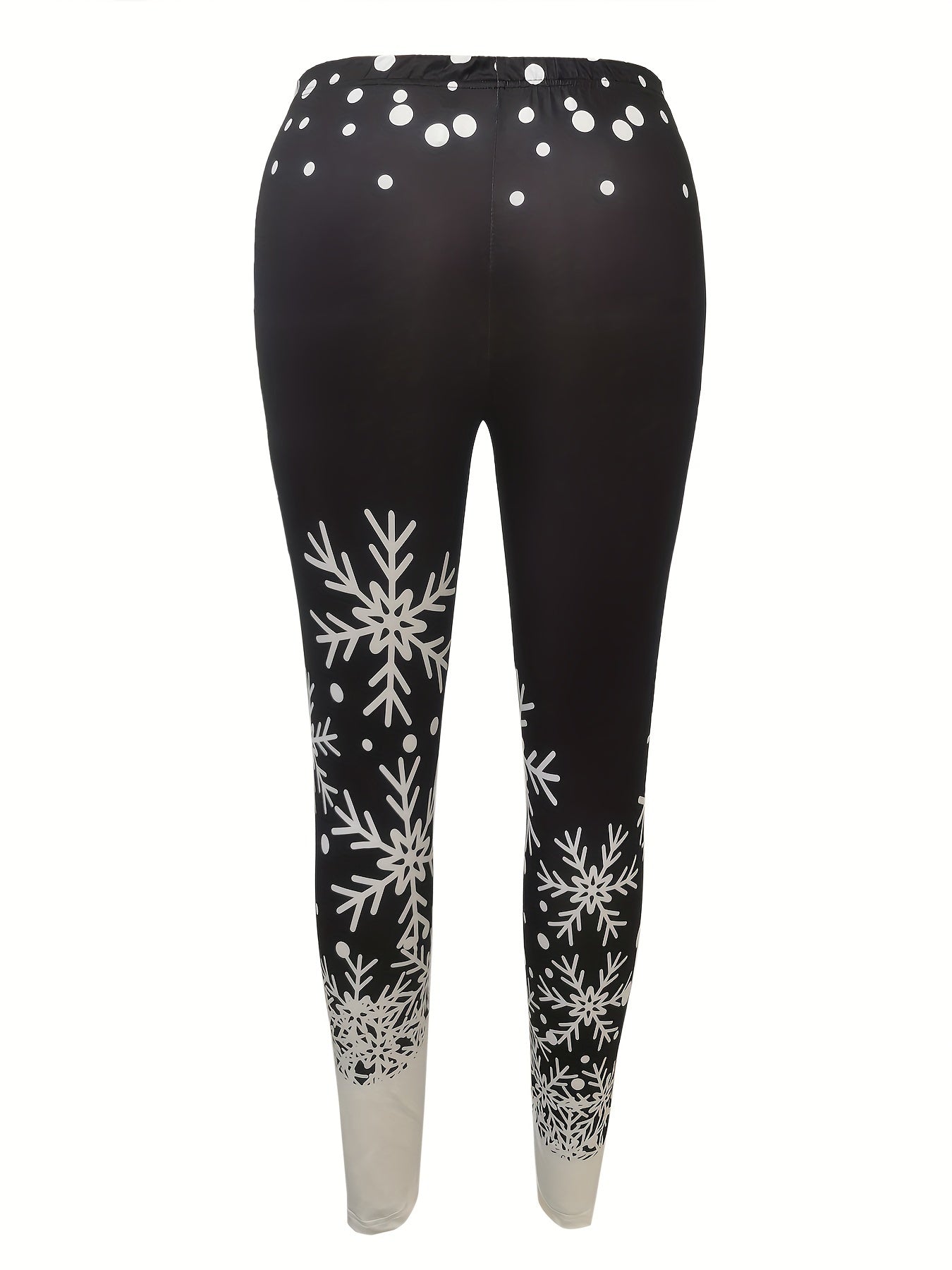 Snowflake & Dot Print High Rise Leggings