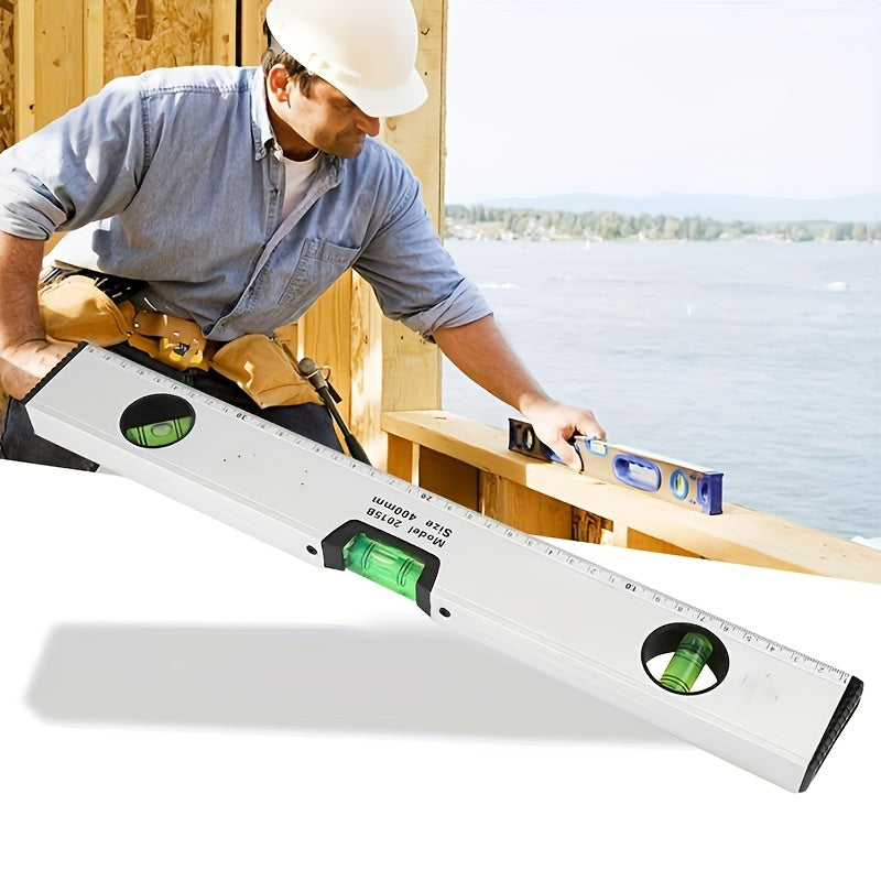 High Precision Magnetic Spirit Level Balance Horizontal Silver Ruler Bubbles