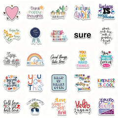 52pcs Motivational Quote Stickers Vinyl Waterproof Positive Words Decals