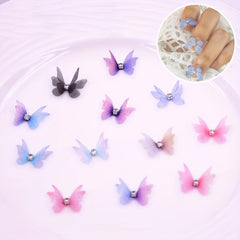 15pcs 3D Tulle Butterfly Mixed Wedding Shooting Props Diy Nail Accessories