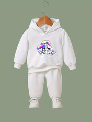 Funny Bunny Print 2pcs Girls Outfits For Sports Spring Fall Outdoor Gift