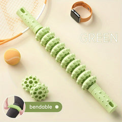 Wheels Yoga Roller Bendable Fitness Massage Stick Muscle Relaxation