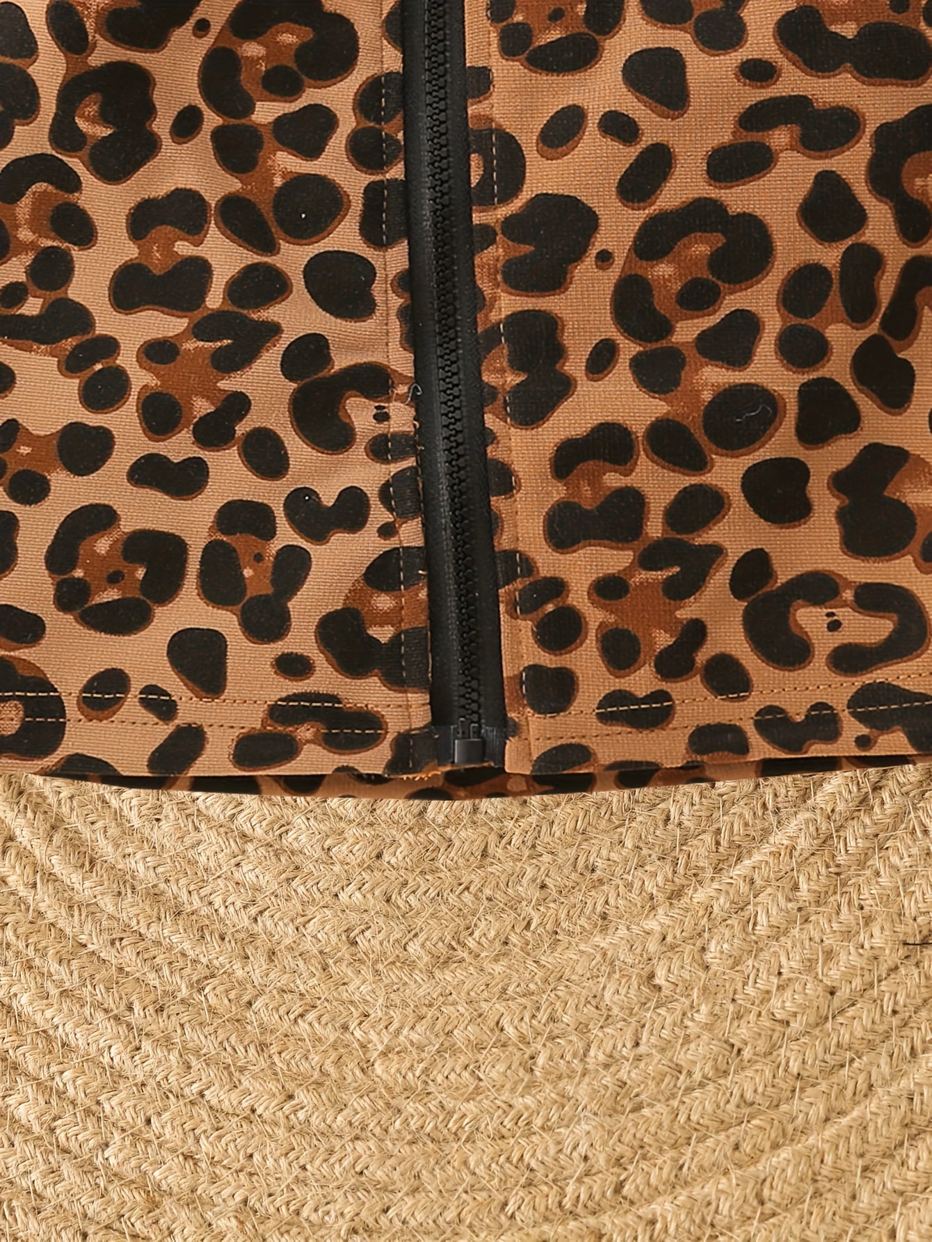 Baby Girls Leopard Print Short Dress with Zipper