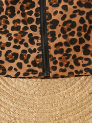 Baby Girls Leopard Print Short Dress with Zipper