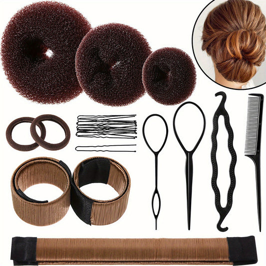 Hair Bun Shaper Set with Bun Maker Kit