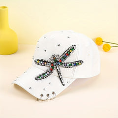 Dragonfly Patch Baseball Cap Y2K Sun Hat Adjustable Golf Dad Hats