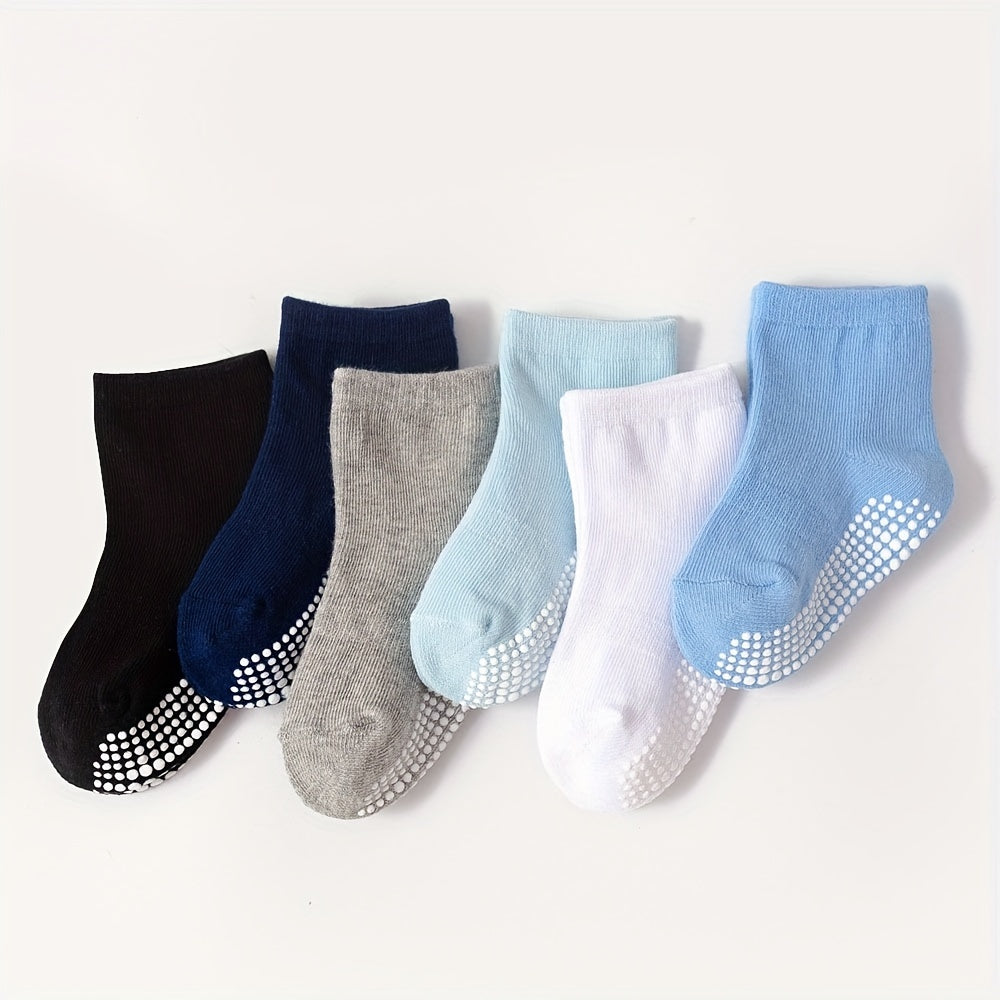 6Pairs Baby Non slip Floor Socks For Toddler Kids Boys Indoor Activities