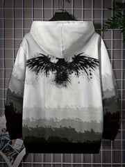 Eagle Gradient Hoodie Mens Graphic Pullover Kangaroo Pocket