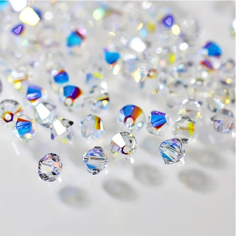 4mm 100pcs Clear Crystal AB Bicone Beads DIY Necklace Bracelet Jewelry Supplies