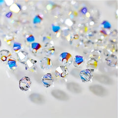 4mm 100pcs Clear Crystal AB Bicone Beads DIY Necklace Bracelet Jewelry Supplies