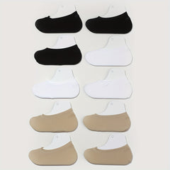 10pairs Girls Ultra Thin Nylon Blend Boat Socks