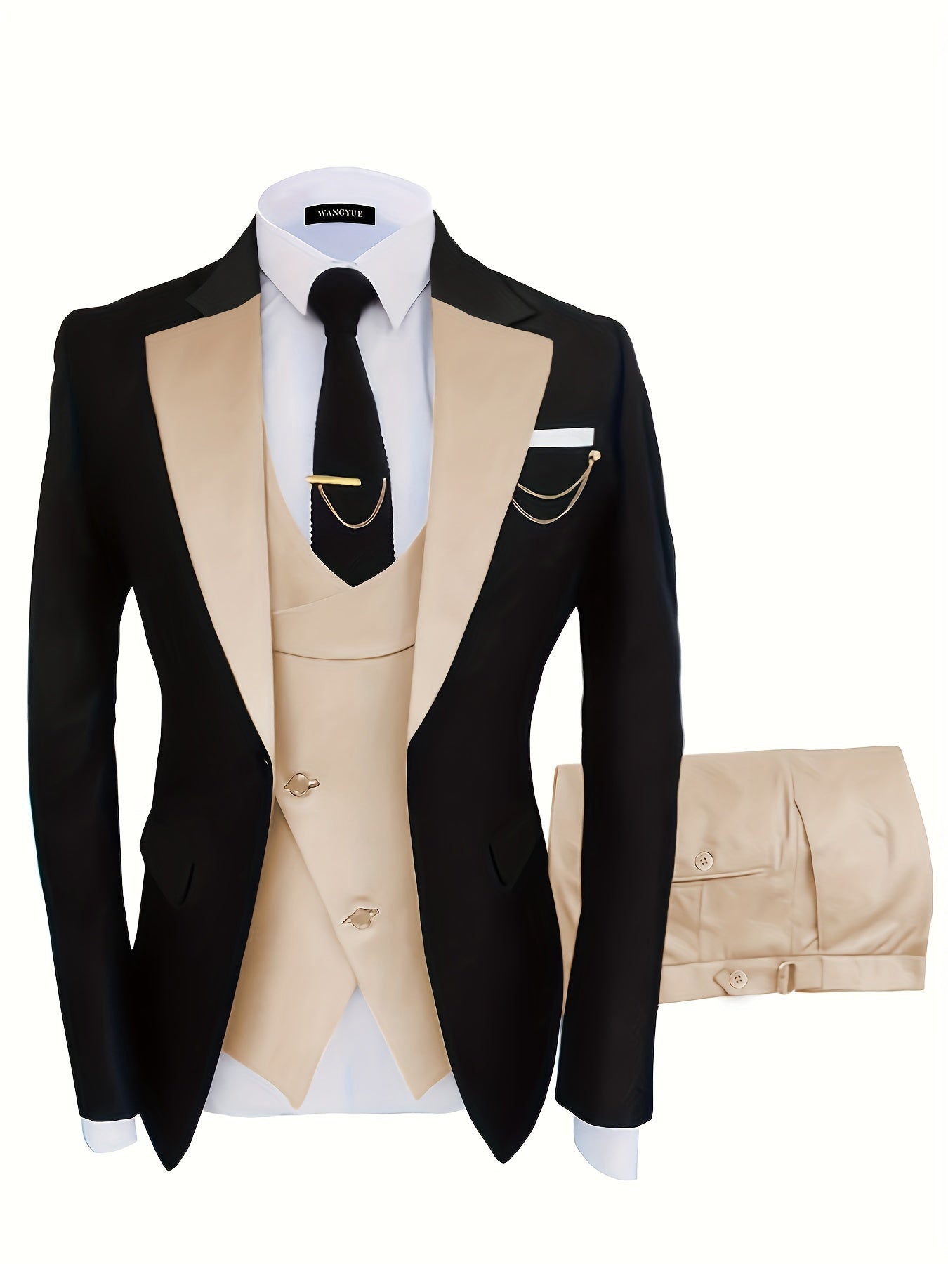 Formal 3 Pieces Set Men's Business Suit for Dinner Wedding Party