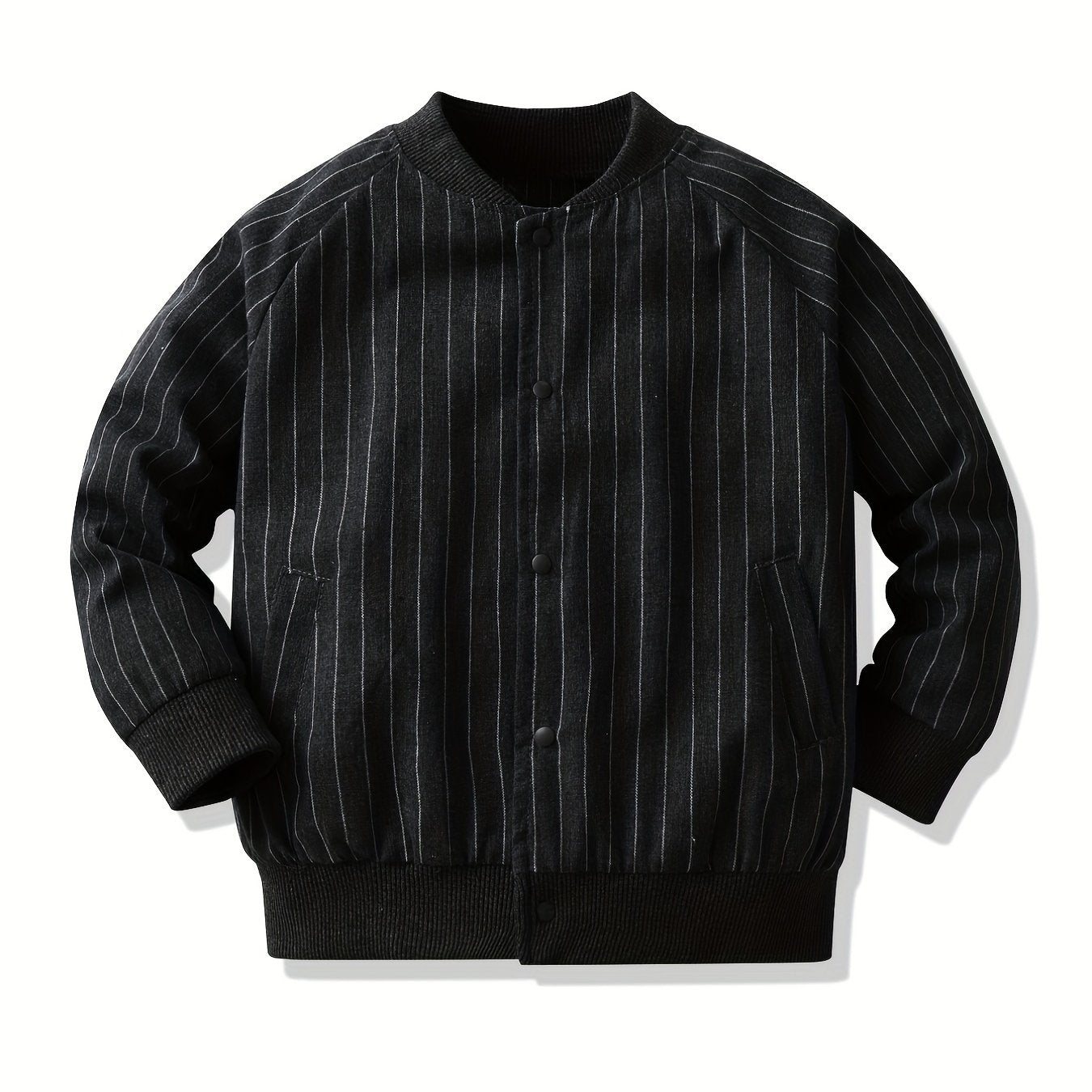 Boys Striped Zip Up Jacket Long Sleeve Non Stretch Kids Clothing