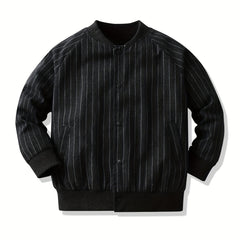 Boys Striped Zip Up Jacket Long Sleeve Non Stretch Kids Clothing