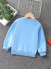 Excavator Print Kid's Sweatshirt Crew Neck Pullover